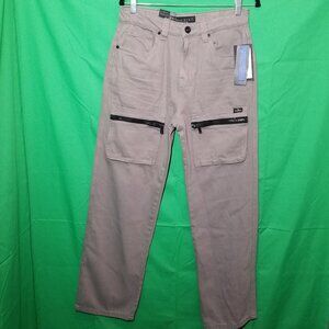 Marc Ecko Mens Cut Sew Zipper Cargo Pockets Loose Fit Jeans Gray 30x32 Y2K NWT